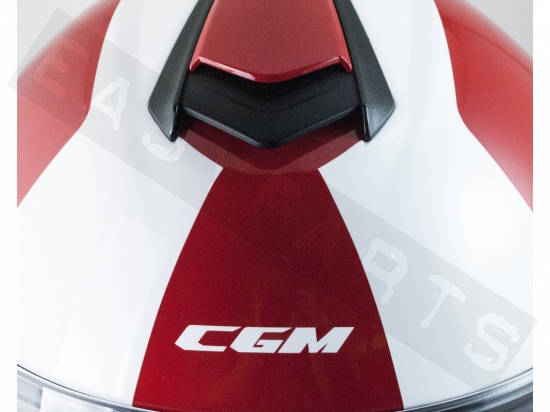 Modular-Helm CGM 508S Berlino Rennen Rot/Weiß (Doppelvisier)